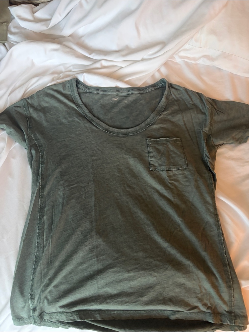 Aerie Lightweight Olive Green Pocket Tee